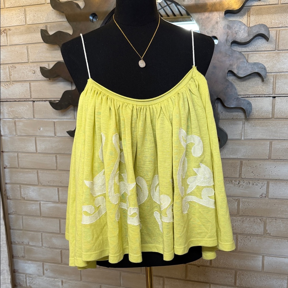 Free People Chic Yellow Cami Top - labeled small